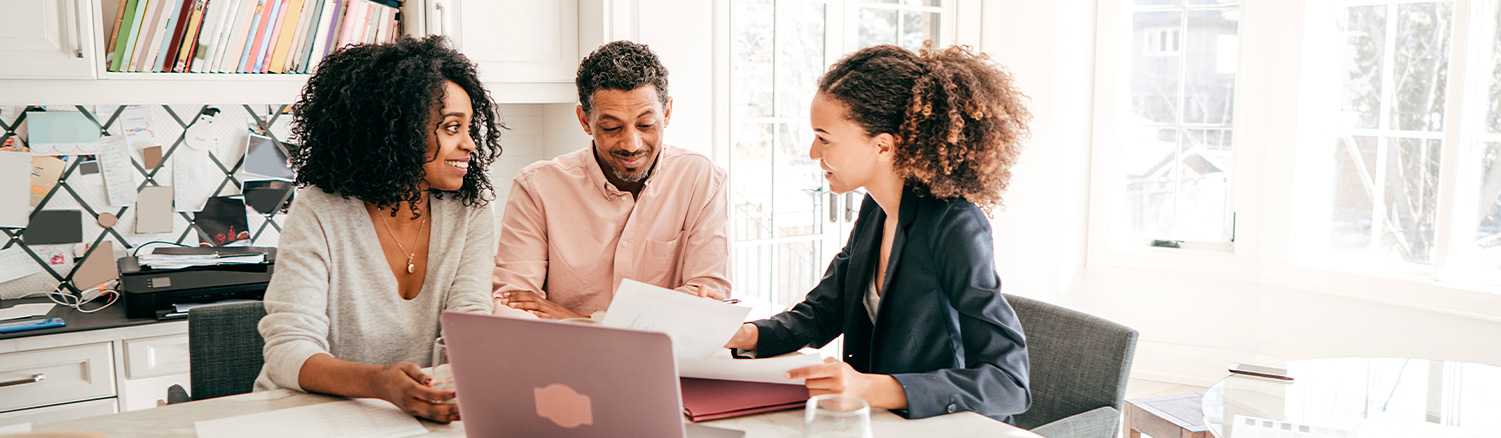 people working on documents