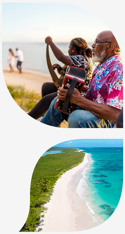 Locals playing indigenous music, Rake and Scrape